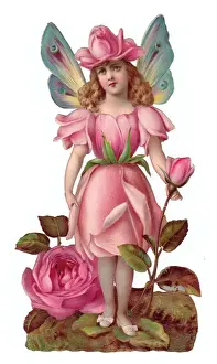 Flower fairy on a Victorian scrap