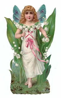 Lily Gallery: Flower fairy on a Victorian scrap