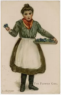 C1905 Gallery: Flower Girl postcard circa 1905
