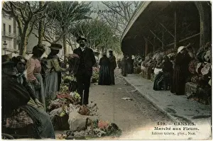 Bouquets Prints: Flower Market at Cannes, France