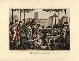 Victorauver Prints: Flower market on the Quai Dessaix, Paris