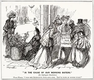 Satires Prints: Flower Woman : I wish them Sufferajettes would move along