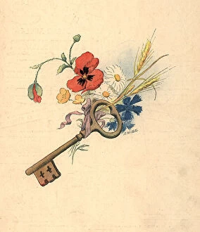 Simple Collection: Flowers and Key