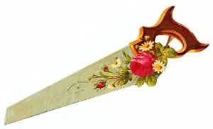 Flowers on a saw-shaped Victorian scrap