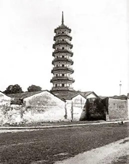 Flowery Prints: Flowery Pagoda Canton, Gunagzhou, China, circa 1890s. Date: circa 1890s