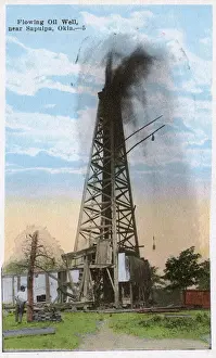 Flowing Prints: Flowing oil well near Sapulpa, Oklahoma, USA