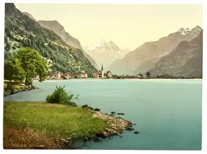 Fluelen Prints: Fluelen, general view, Lake Lucerne, Switzerland