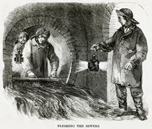 Flushing the sewers 1860s
