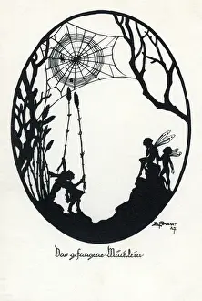 Elves Prints: A fly caught in a cobweb