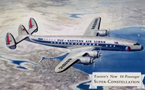 Airline Collection: Fly-Eastern Super Constellation plane in flight