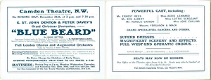 Images Dated 6th October 2016: Flyer for Bluebeard by Hugh Mytton - Interior