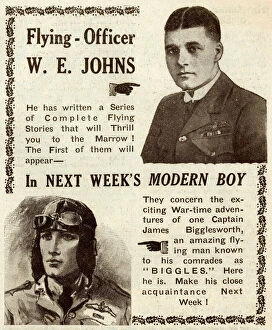 Adventurer Gallery: Flying Officer W E Johns - Biggles stories in Modern Boy