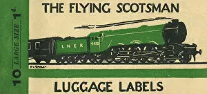 Flying Scotsman luggage label by H. L. Oakley