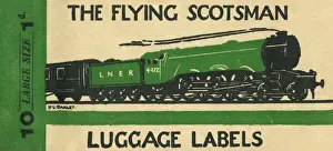 Oakley Prints: Flying Scotsman luggage label by H. L. Oakley