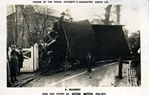 Paid Prints: Foden Steam Lorry - Wagon Accident, Unknown Location