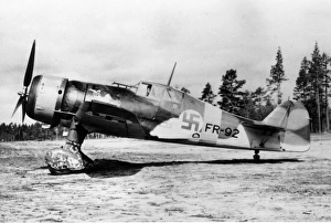 Finnish Gallery: Fokker D XXI (side view, on the ground) -10th Finnish b