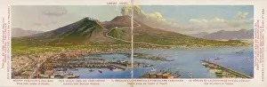 Volcano Prints: Fold-out view of Vesuvius Volcano - Funicular Railway