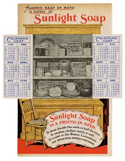 Soap Collection: Folding Advertisement for Sunlight Soap