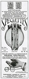 Warrant Prints: Folding spectacles from Speclettes. Date: 1931