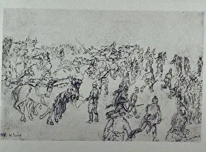 Folio of 97 etchings and drypoints of the Western Front, WW1