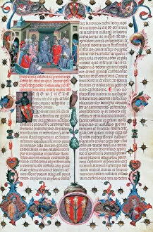 Lleida Collection: Folio of Codex of the Usages depicting the Catalan Parlia