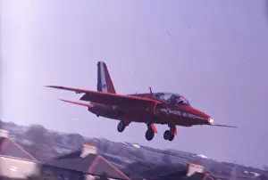 Arrows Prints: Folland Gnat RAF Red Arrows aircraft landing St Athan 1979