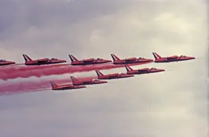 Arrows Prints: Folland Gnat RAF Red Arrows formation red smoke