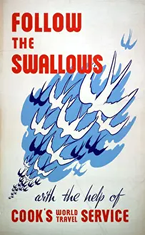 Handbill Prints: Follow the Swallows, Cooks World Travel Service