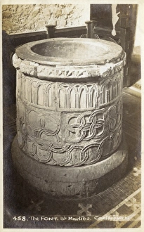 The font in the Church of St Martins, Canterbury The font in the Church of St Martins, Canterbury