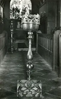 Johns Prints: The Font St John's Church Little Gidding Cambridgeshire