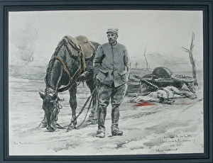 Images Dated 15th June 2012: Food / ammunition carrier behind lines - WWI