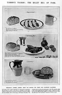 Billeted Prints: Food for billeted soldiers, WW1