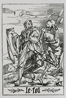 Mort Prints: The Fool. Series The Dance of Death in Les Simulachres