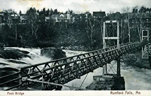 Maine Prints: Foot Bridge, Rumford Falls, Maine, USA