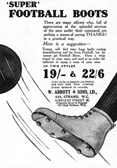 Kick Prints: Football boots advertisement, end of WW1
