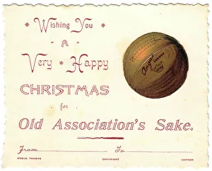 Angus Collection: Football with comic verse on a Christmas card