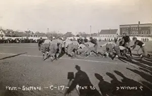 Kansas Prints: Football game at Pratt, Kansas, USA