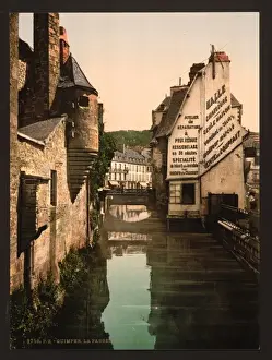Quimper Prints: The footbridge of the Steir, Quimper, France
