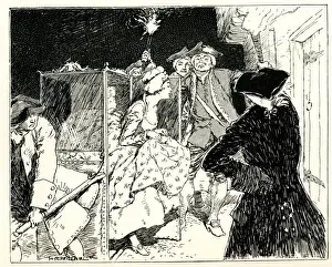 Sedan Prints: Footmen with torches, London