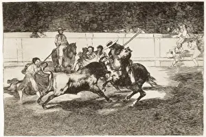 The forceful Rendon stabs a bull
