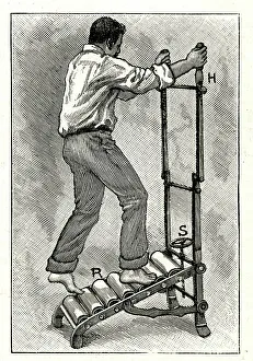 Cassells Prints: Forerunner of a gym treadmill or running machine