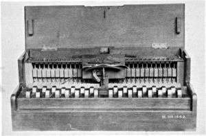 Images Dated 30th March 2004: The forerunner of the modern type writer- a piano like machi