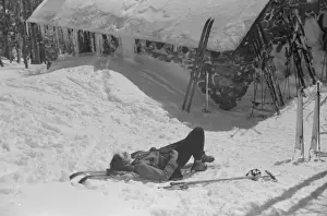 Ranger Prints: Forest rangers hut also used by skiers in the winter, near