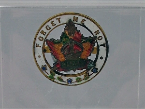 Images Dated 14th February 2012: Forget-me-knot brooch - Crown and Canadian maple leaf