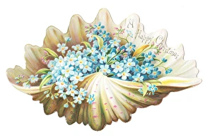 Christmas card in the shape of a shell