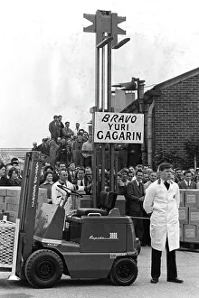 Basingstoke Prints: Fork-lift truck Gagarin salute
