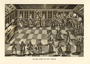 A formal ball dance in the 17th century