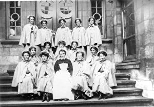 Wellbeing Gallery: Formal group of nurses in outdoor dress
