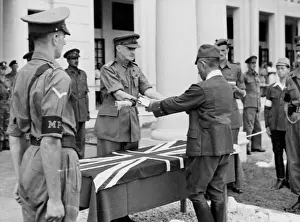 Formal Prints: Formal surrender by Japanese Generak Itagahi of his sword