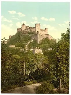 Salzburg Prints: Fortress High-Salzburg (i. e. Hohensalzburg), Salzburg, Aust